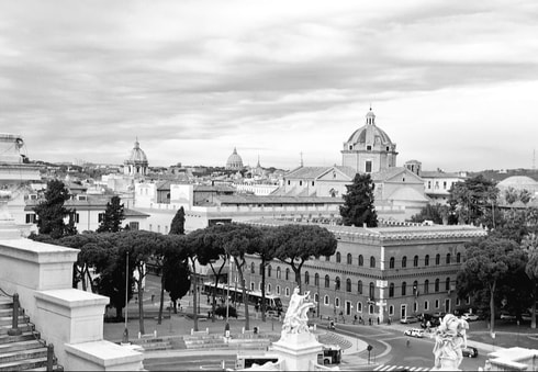 Rome. View from Vittoriano (Altar of the Fatherland). Piazza Venezia on the right