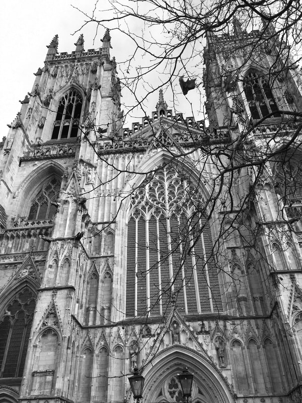 York Cathedral facade. English gothic